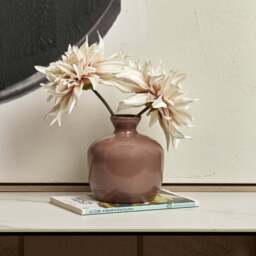 Round Glass Vase in Misty Rose - Small - thumbnail 1