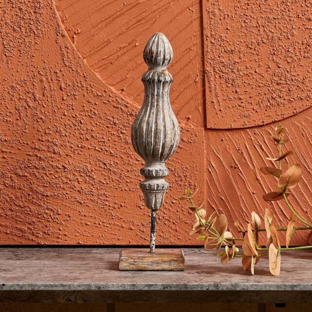 Long Wooden Trophy Ornament - Vintage Gold - image 1