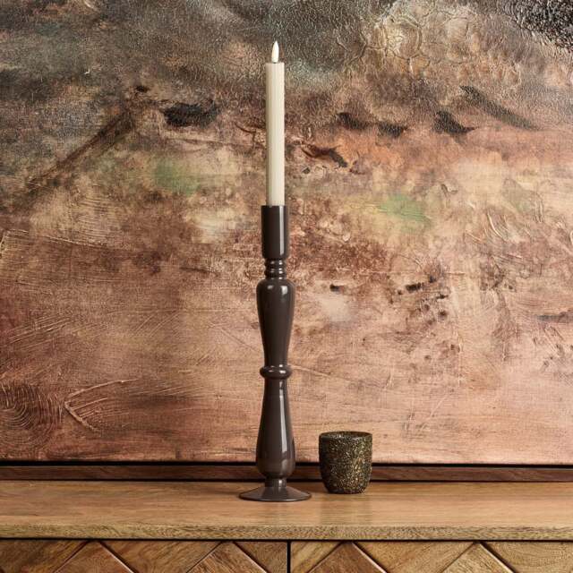 Royal Glass Candle Stick in Carbon - Large - image 1