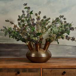 Aluminium Dome Vase in Antique Brass Finish - Small - thumbnail 1