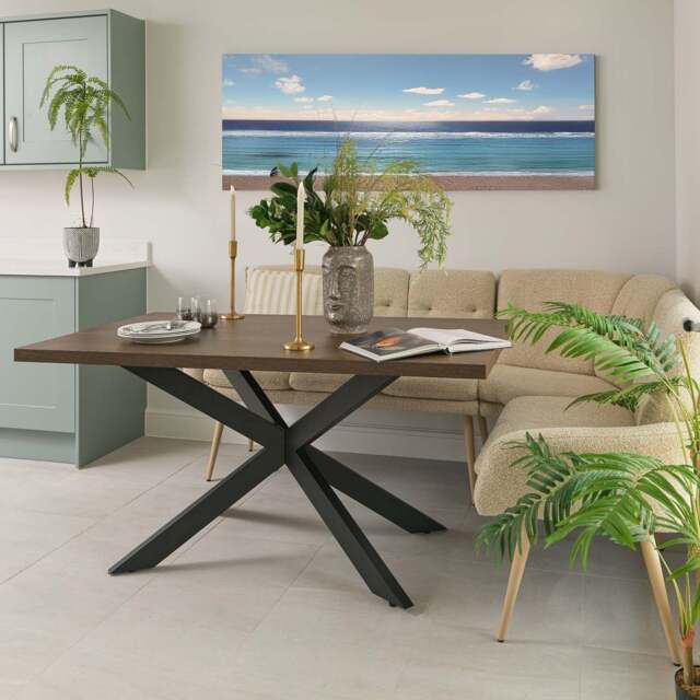 Jupiter 150cm Dining Table - Dark Oak - With Sloane Corner Bench - image 1
