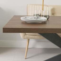 Jupiter 150cm Dining Table - Dark Oak - With Sloane Corner Bench - thumbnail 4