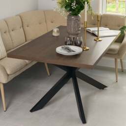 Jupiter 150cm Dining Table - Dark Oak - With Sloane Corner Bench - thumbnail 3