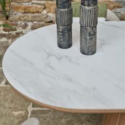 Sutton 200cm Dining Table - Ash with 6x Albi Chairs in Beige with Oiled Oak Legs - thumbnail 4