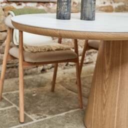 Sutton 200cm Dining Table - Ash with 6x Albi Chairs in Beige with Oiled Oak Legs - thumbnail 3