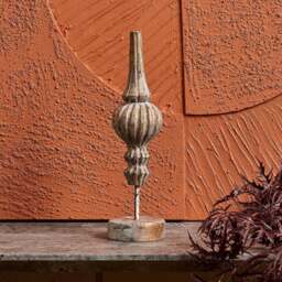 Conical Wooden Trophy Ornament - Vintage Gold - thumbnail 1