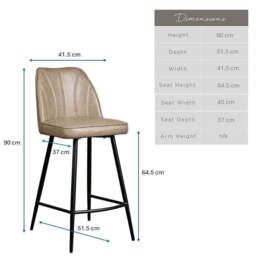 Walton Bar Stool - Mushroom Brown - thumbnail 6