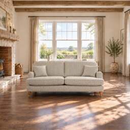 Eastbourne 3 Seater Sofa in Olive Stripe with Olive Stripe Cushions - thumbnail 2