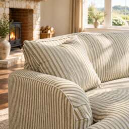 Eastbourne 3 Seater Sofa in Olive Stripe with Olive Stripe Cushions - thumbnail 4