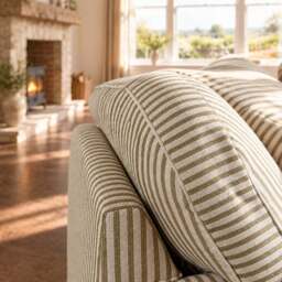 Eastbourne 3 Seater Sofa in Olive Stripe with Olive Stripe Cushions - thumbnail 6