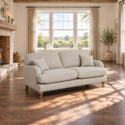 Eastbourne 3 Seater Sofa in Olive Stripe with Olive Stripe Cushions - thumbnail 1
