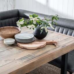 Adelaide 135cm Dining Table with Hardy Corner Bench RHF & Low Bench in Grey - thumbnail 2