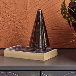 Cone Tree Glass Ornament in Grey Luster - Large - thumbnail 1