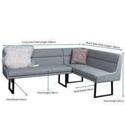 Jupiter Corner Bench in Light Grey LHF - thumbnail 6
