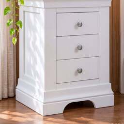 Provence 3 drawer bedside chest in white - thumbnail 4