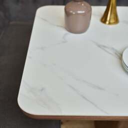Sutton 160cm Dining Table - Walnut with Frampton Corner Bench in Anthracite LHF - thumbnail 3