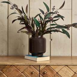 Glass Base Vase in Carbon - Large - thumbnail 1