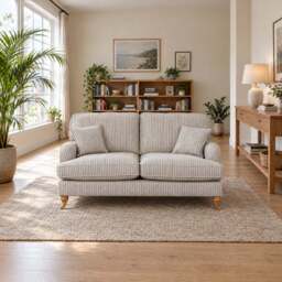 Eastbourne 2 Seater Sofa in Grey Stripe with Grey Stripe Cushions - thumbnail 2
