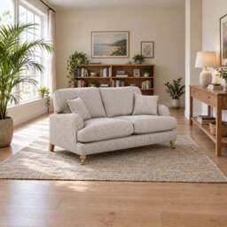Eastbourne 2 Seater Sofa in Grey Stripe with Grey Stripe Cushions - thumbnail 1