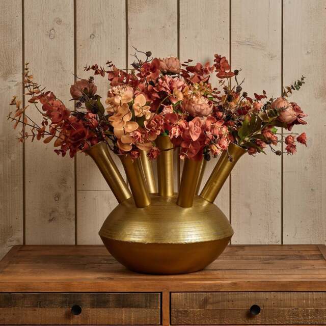 Aluminium Dome Vase in Shiny Brass Finish - Large - image 1