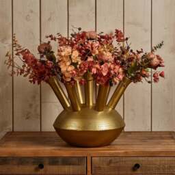 Aluminium Dome Vase in Shiny Brass Finish - Large - thumbnail 1