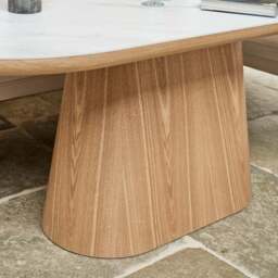 Sutton 200cm Dining Table - Ash with Frampton Corner Bench RHF & Flat Bench in White - thumbnail 5