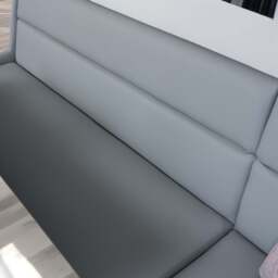 Jupiter 180cm - Faux Concrete - Dining Table & LHF Corner Bench with 2 Dining Chairs in Light Grey - thumbnail 3