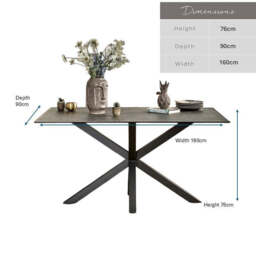 Eastcote Ceramic Dining Table 160cm - Black - thumbnail 4