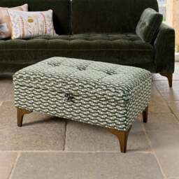 Hartpury Storage Ottoman in Green Maze - thumbnail 4