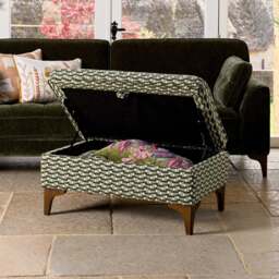 Hartpury Storage Ottoman in Green Maze - thumbnail 3