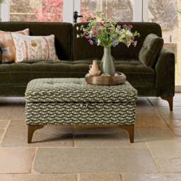 Hartpury Storage Ottoman in Green Maze - thumbnail 2