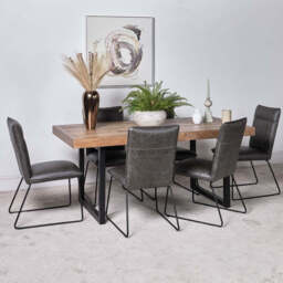 Adelaide 180cm Dining Table & 6 Hardy Dining Chairs - Grey - thumbnail 2