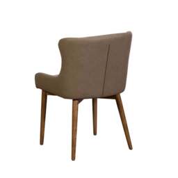 Lucca Dining Chair Dark Oak Leg - Taupe - thumbnail 2