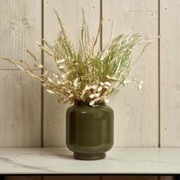 Glass Base Vase in Green Gold - Large - thumbnail 1