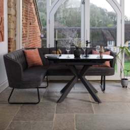 Saturn Dark Grey Motion Table with RHF Frampton Corner Bench - Anthracite - thumbnail 1