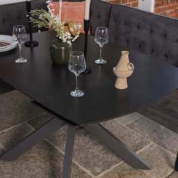 Saturn Dark Grey Motion Table with RHF Frampton Corner Bench - Anthracite - thumbnail 3