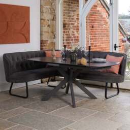 Saturn Dark Grey Motion Table with RHF Frampton Corner Bench - Anthracite - thumbnail 2