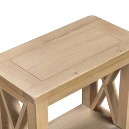 Tetbury X Leg Side Table With Shelf in Natural Oak - thumbnail 4