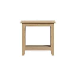 Tetbury X Leg Side Table With Shelf in Natural Oak - thumbnail 2