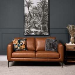 Carnaby Leather Sofa 2 Seater - Palomino Tan - thumbnail 1