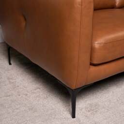 Carnaby Leather Sofa 2 Seater - Palomino Tan - thumbnail 5