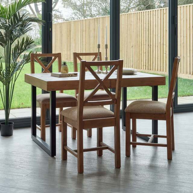 Adelaide 140-180cm Extending Dining Table with 4 Adelaide Upholstered Chairs - image 1