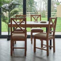 Adelaide 140-180cm Extending Dining Table with 4 Adelaide Upholstered Chairs - thumbnail 2