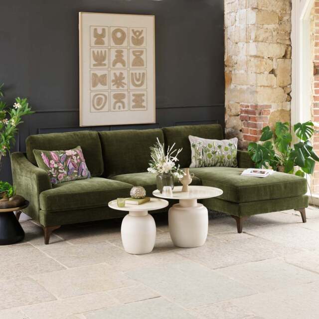 Willow 2 Seater with Right Hand Chaise in Olive Green - image 1