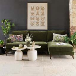 Willow 2 Seater with Right Hand Chaise in Olive Green - thumbnail 2
