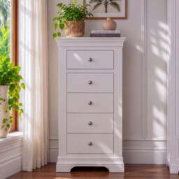 Provence 5 Drawer Chest in white - thumbnail 3