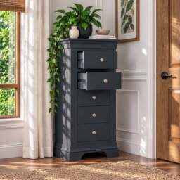 Provence 5 Drawer Chest in Black - thumbnail 4