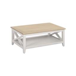 Tetbury X Leg Coffee Table With Shelf in Painted / Oak - thumbnail 3
