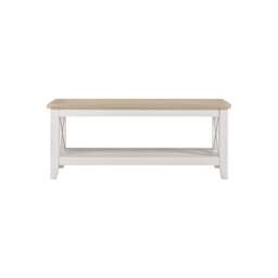 Tetbury X Leg Coffee Table With Shelf in Painted / Oak - thumbnail 2