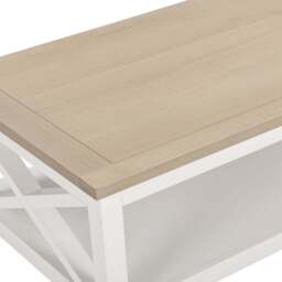 Tetbury X Leg Coffee Table With Shelf in Painted / Oak - thumbnail 4
